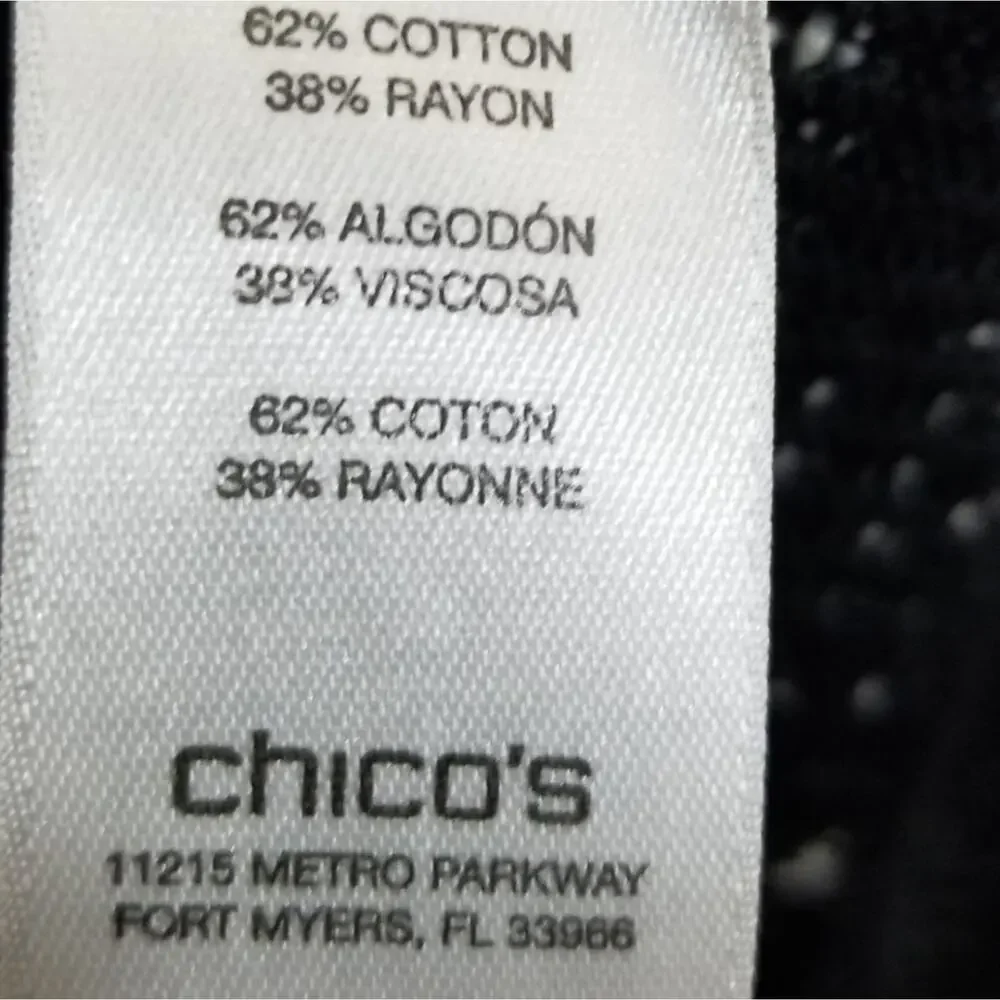 CHICO'S Aztec‎ boho black and white sweater vest Size 0 small